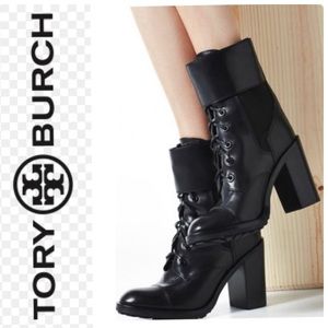 Tory Burch Black Broome Combat Boots/Booties Size 7